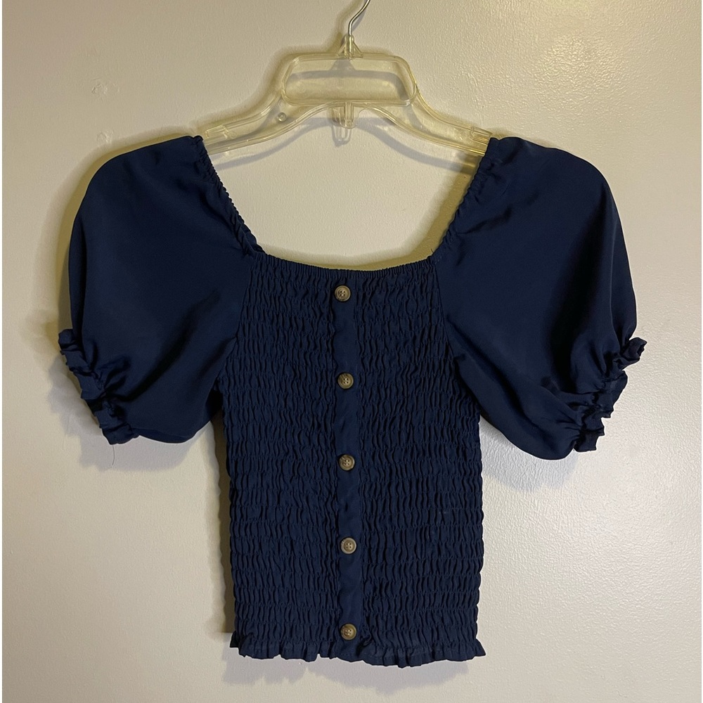 No Boundaries Crop Top XSmall Poof Sleeves